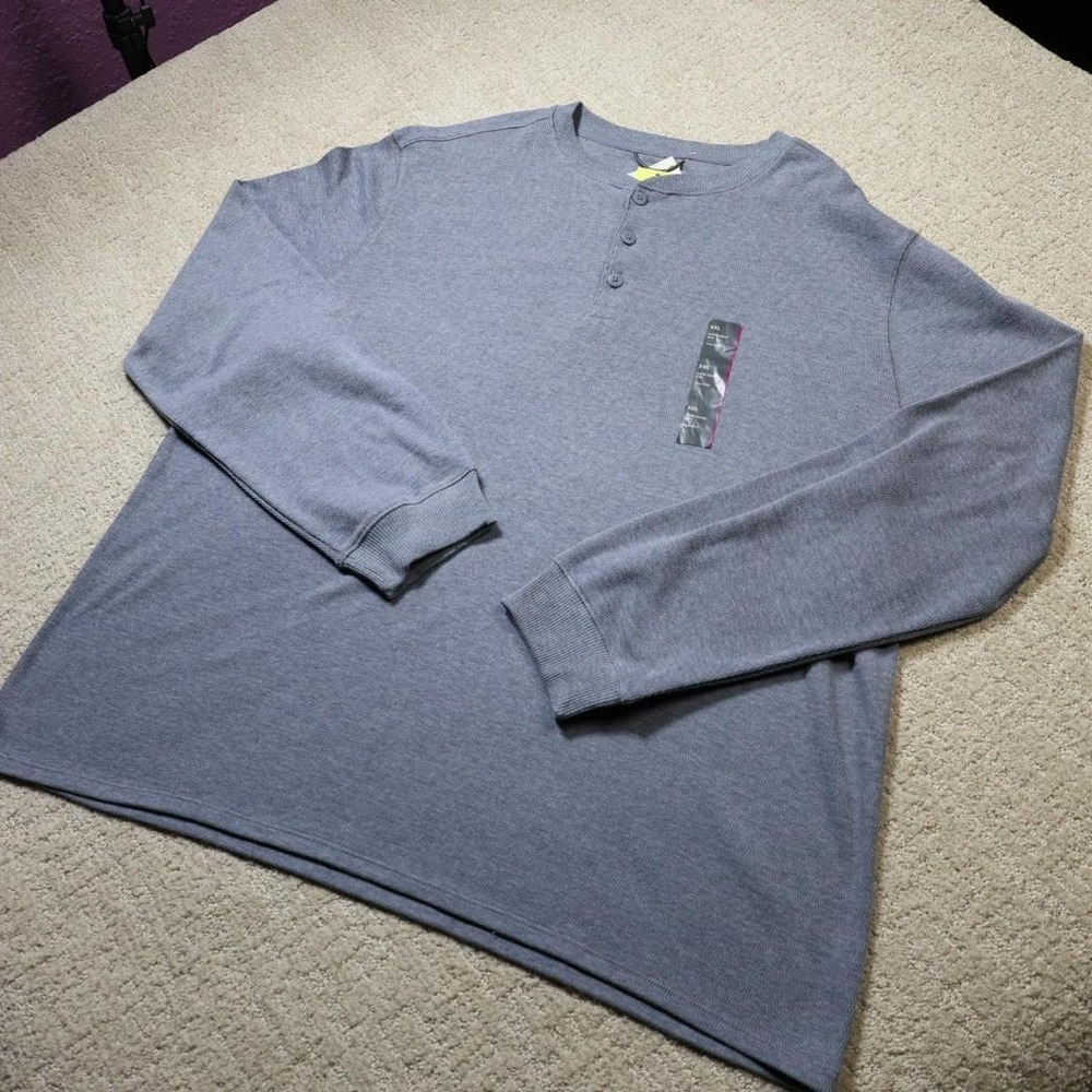 All in Motion Men's blue long sleeve active  thermal shirt